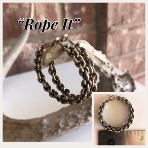 Antique gold “Rope It” earrings by Premier